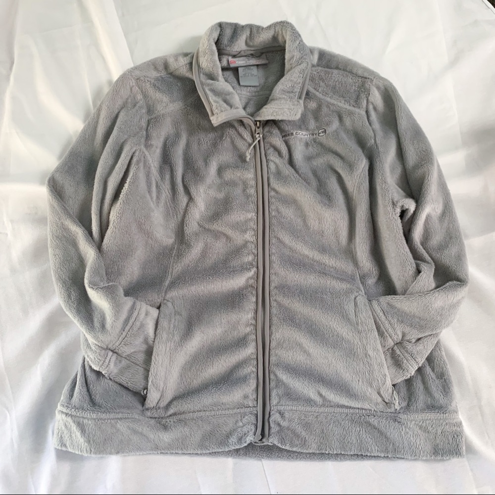 Gray Fleece Zip Up Jacket